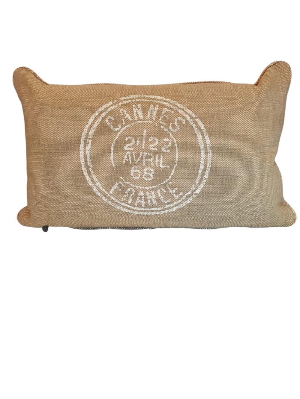 RESTORATION HARDWARE 13 x 21 Outdoor Lumbar Pillow Burlap Style Cannes France